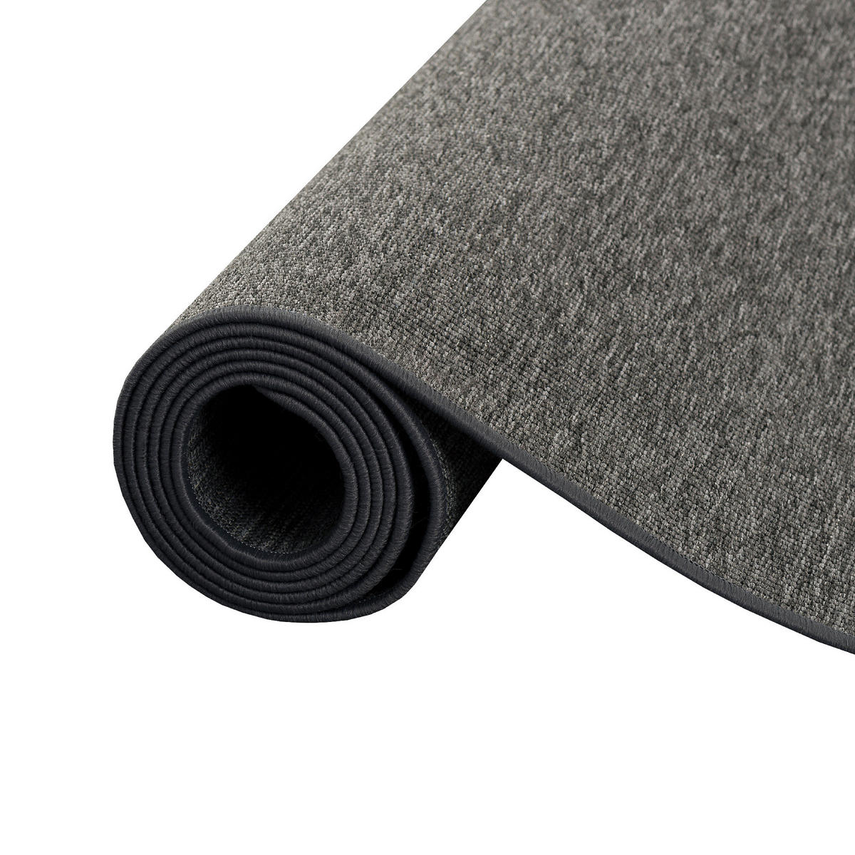 SISAL-OPTIK DESIGNER TEPPICH LÄUFER PURE MELIERT - Anthrazit, Textil (80/240cm) - Snapstyle