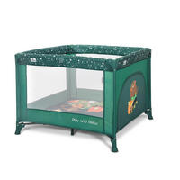 LAUFSTALL Play`n Relax grün 100 x 100 cm, seitliche Öffnung, Matratze, Tragetasche, Babyreisebett - Grün, Metall (100/75/100cm) - Lorelli