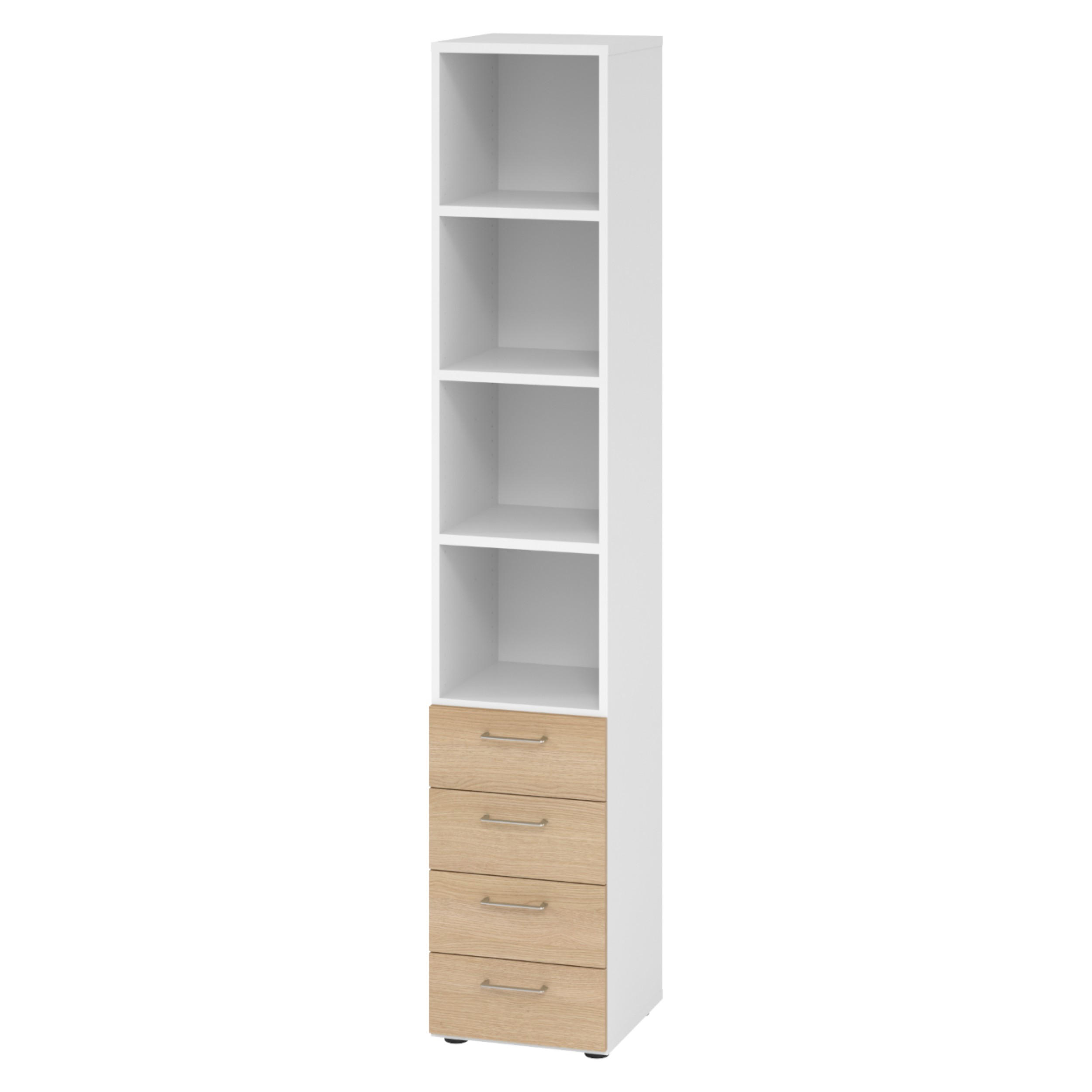 bümö Regal Weiß, Eiche 40x215.6x42 cm
