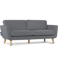 3-SITZER-SOFA TAGIO mit Armlehnen, Grau - Braun/Grau, Buchenholz/Textil (88/80/190cm) - KONSIMO®