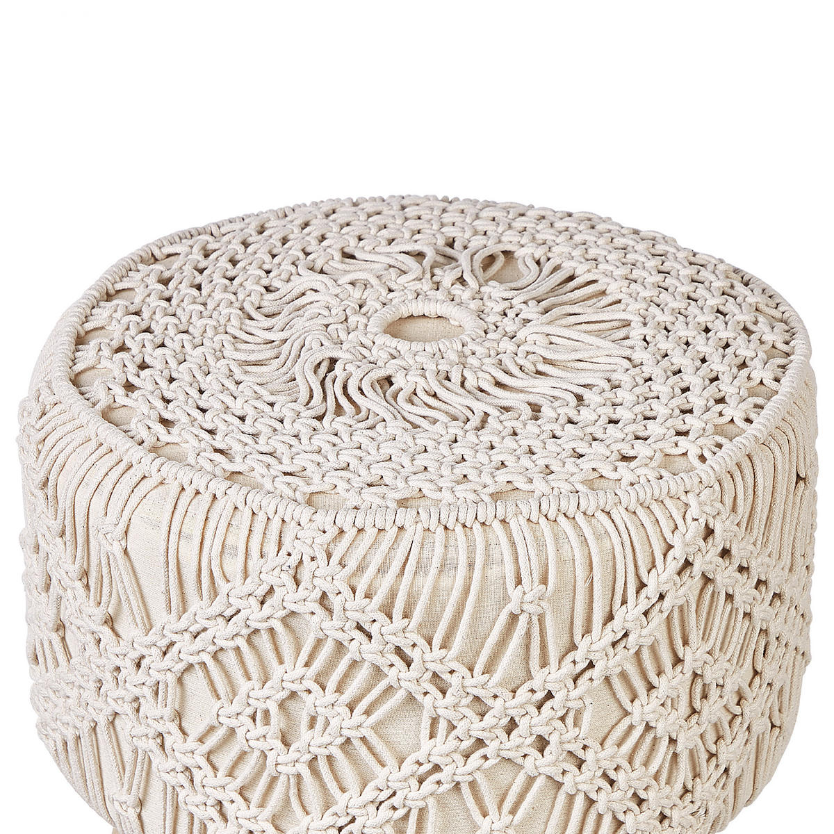 HOCKER Manzai 40/40/44 cm - Beige, Naturmaterialen/Textil (40/44/40cm) - Beliani