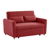 SCHLAFSOFA 2-Sitzer - Stoff - Rot - AYLA - Rot, Textil (140/86/87cm) - Vente-Unique
