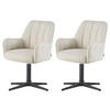 ESSZIMMERSTUHL THOMAS-ROMY 2er-Set 360°drehbar - Creme, Textil (58/87/62cm) - DUBI Möbel