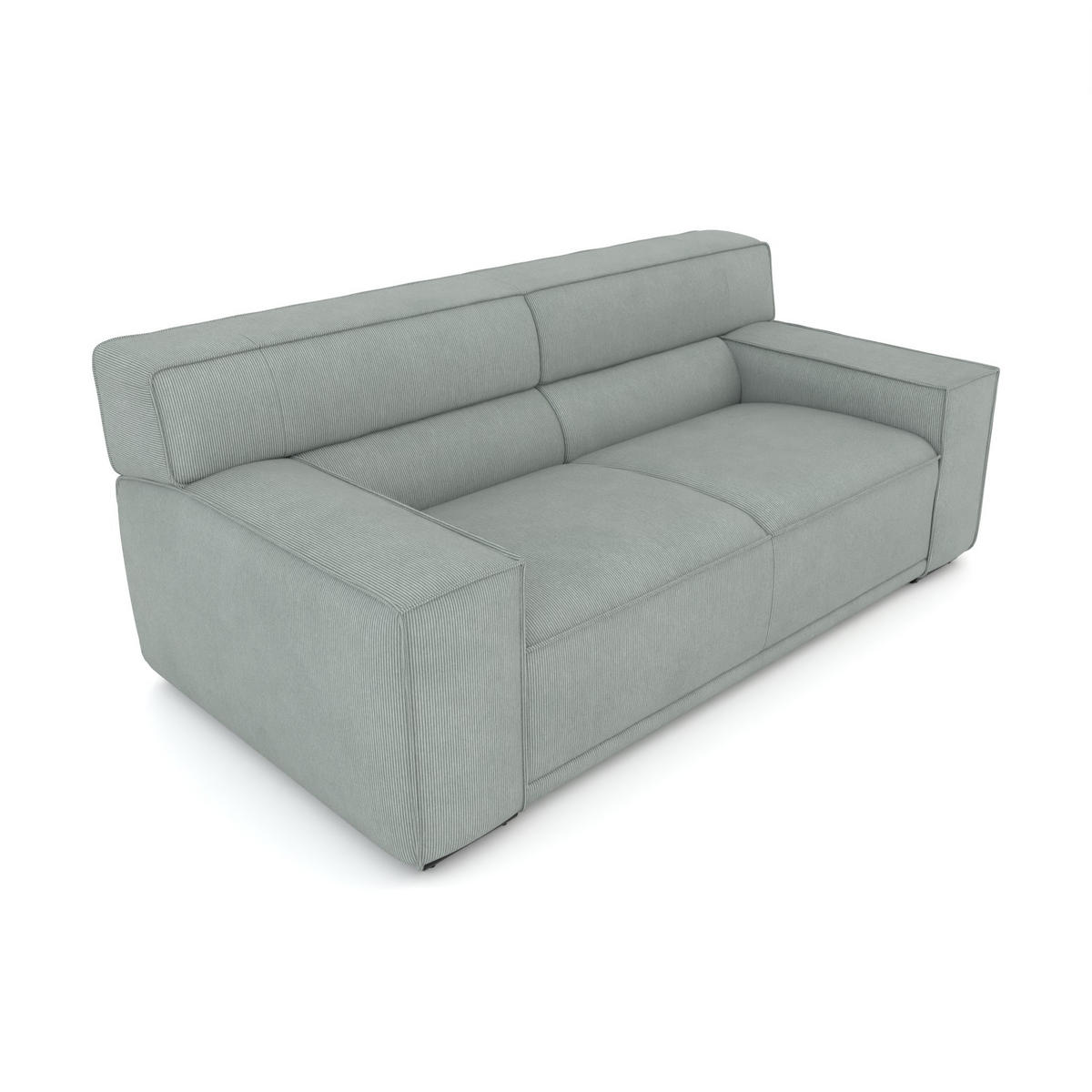 2,5-SITZER Umea Cord Grau 194/106/78 cm - Mintgrün, Kunststoff/Textil (194/78/106cm) - foamnova