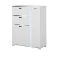 HIGHBOARD weiß matt, Kommode inklusive Frontbeleuchtung 100 x 125 cm - Weiß, Holzwerkstoff (100/125/42cm) - Furn.Design