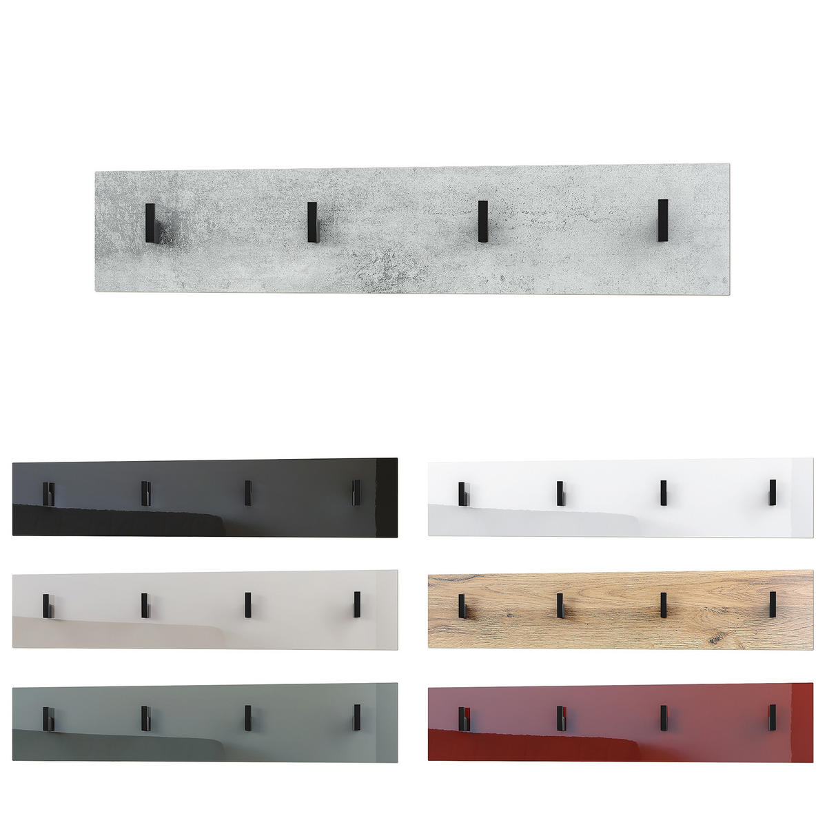 GARDEROBENPANEEL Linea Avola-Anthrazit - Anthrazit, Holzwerkstoff (72.5/14.5/3.5cm) - Vladon