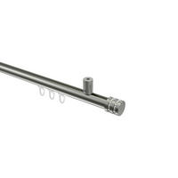 INNENLAUF-GARDINENSTANGEN-SET Sonius Estana 100 cm, 1-läufig, 20 mm Ø Edelstahl-Optik - Edelstahlfarben, Metall (100cm) - INTERDECO