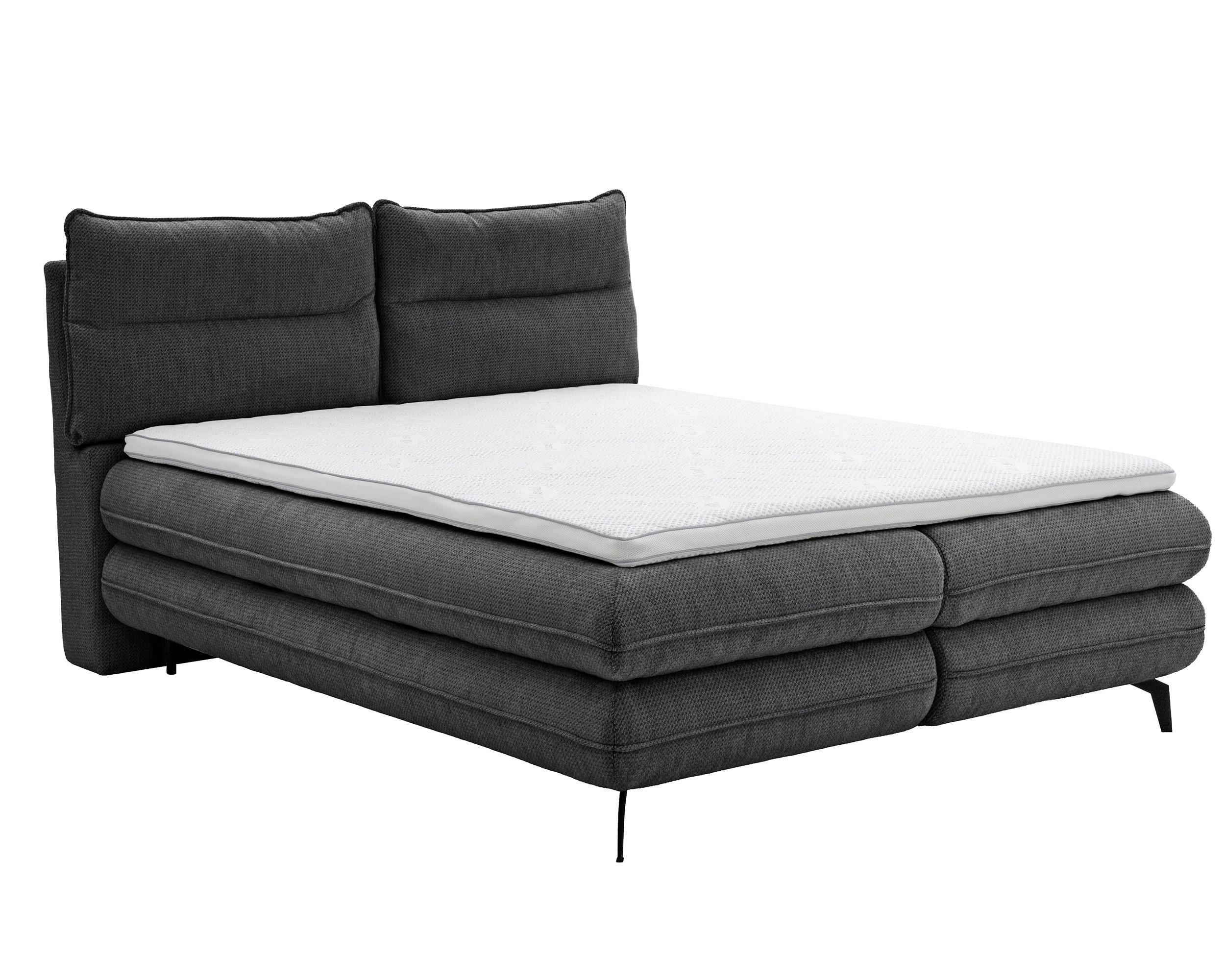BOXBETT Verse 140 x 200 Einzelbett mit hochwertiger Bonell-Matratze und Topper VISCO - Anthrazit - Anthrazit, Holz (140/200cm) - Homesy