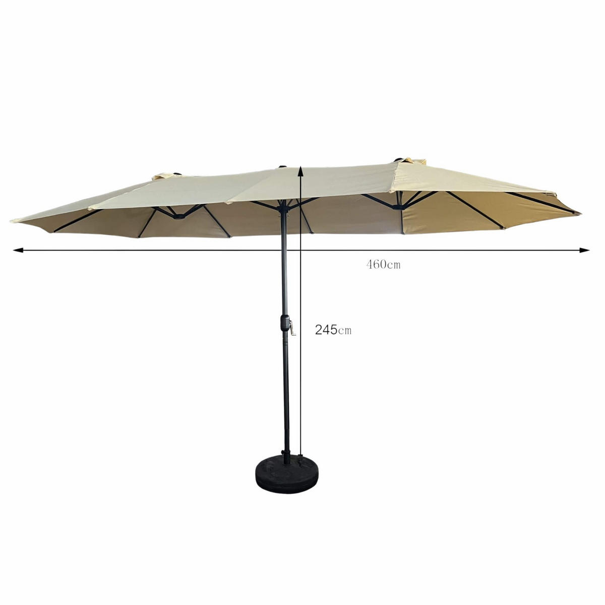 SONNENSCHRIM Beige 245/460 cm - Beige/Schwarz, Metall (460/270cm) - Akord