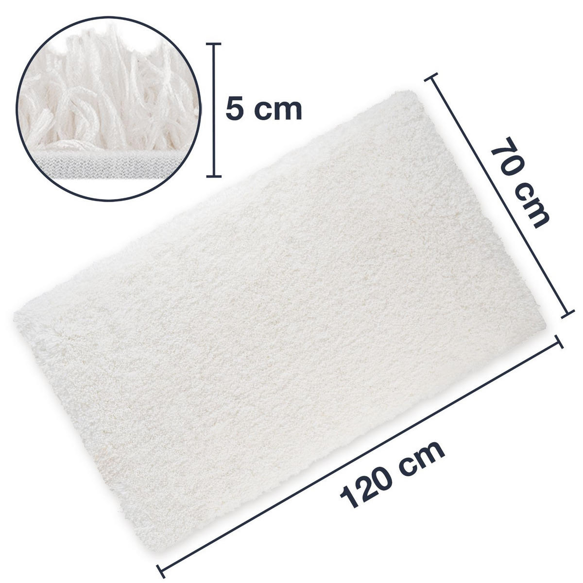 BADTEPPICH VIENNA - Weiß, Textil (70/120cm) - WohnDirect