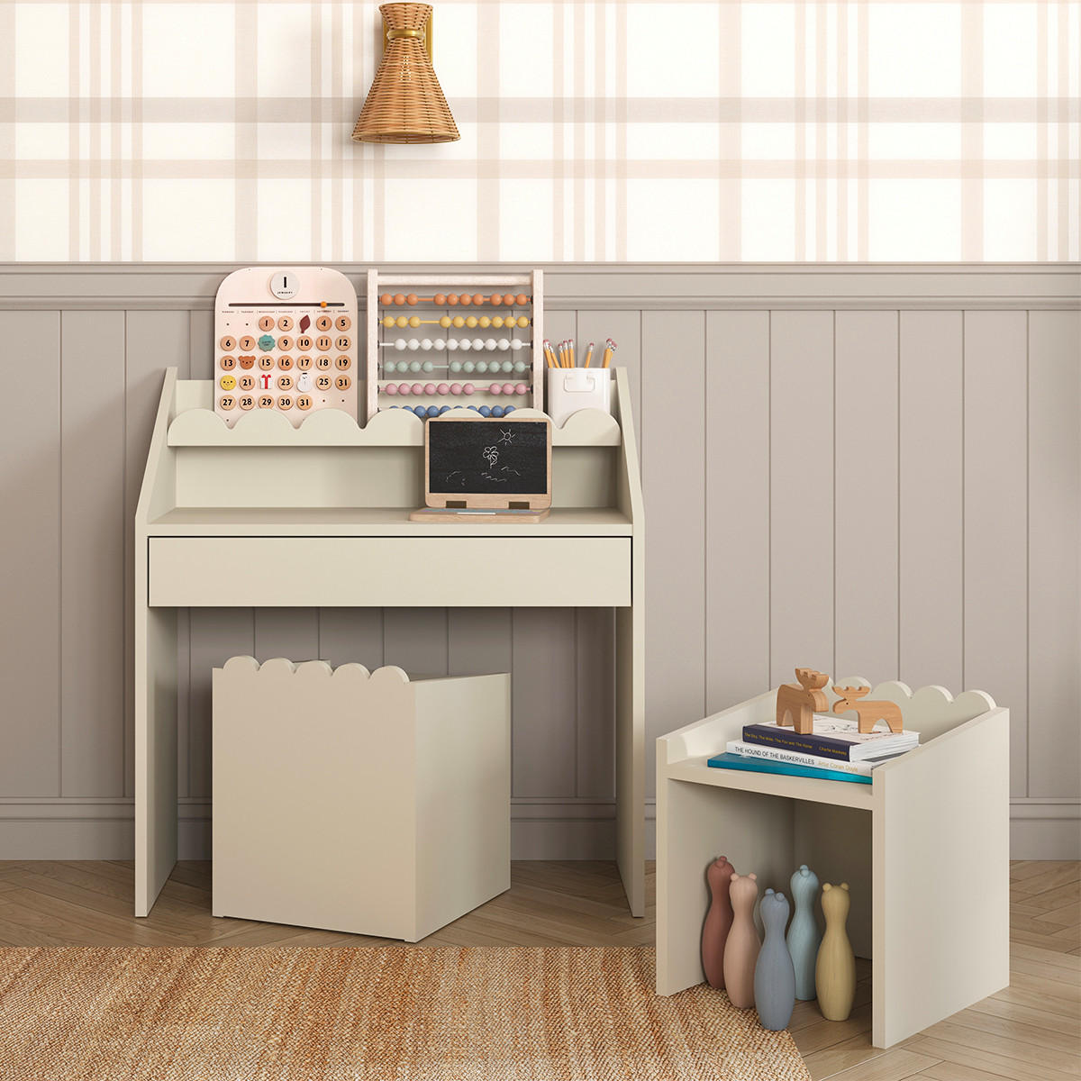 PSACÍ STŮL Book Nook Béžová - béžová, kompozitní dřevo (71/76/33cm) - Petits-meubles