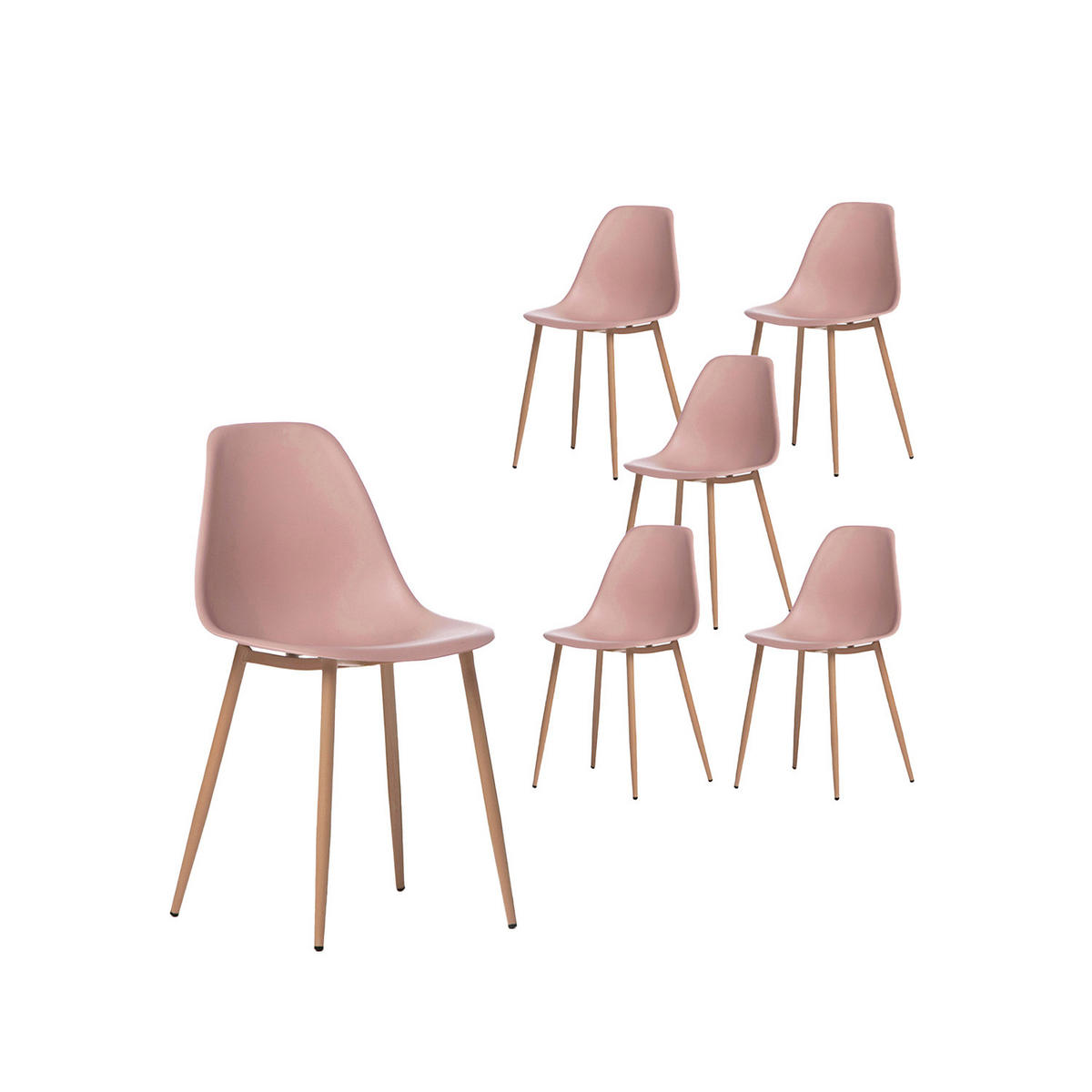 GARTENSTUHL Nina Rosa 45 cm x 80 cm 6er-Set - Pink, Kunststoff (45/80/53cm) - Klast Home