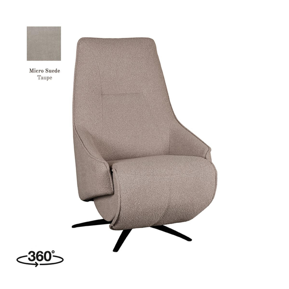 SESSEL Odense Taupe 87/68/110 cm - Taupe, Textil (68/110/87cm) - LABEL51