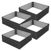 HOCHBEET 4er Set - Anthrazit, Metall (90/30/90cm) - ML-DESIGN