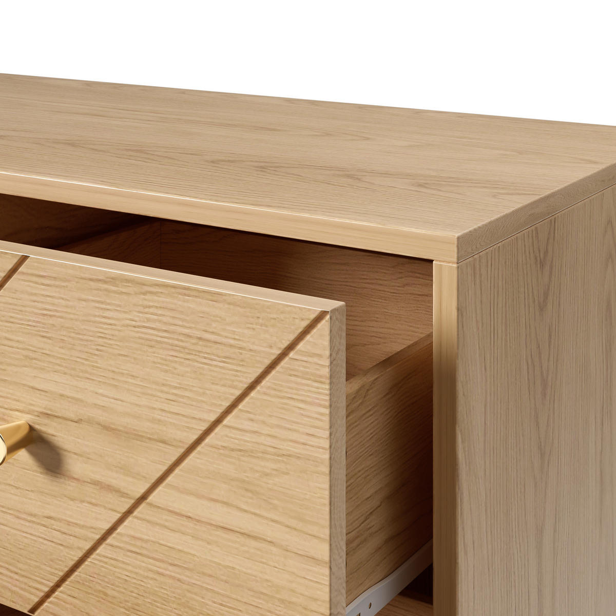 SIDEBOARD mit 9 Schubladen, Eisenbeinen & geometrischem Muster - Sonoma Eiche, Holzwerkstoff/Metall (120/80/39cm) - Urban Meuble