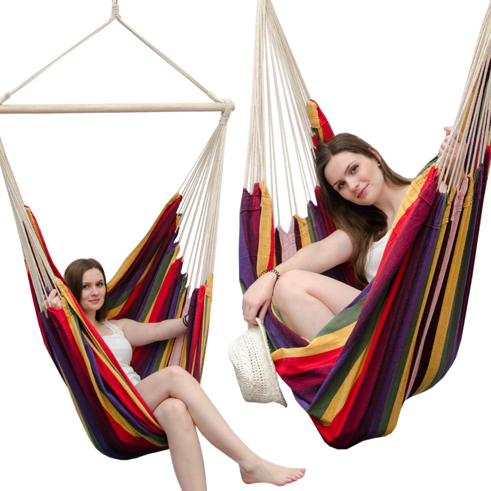 XXL-FAMILIEN-HÄNGESESSEL bis 150kg, 190/140cm, Bunt - Multicolor, Textil (140/155/190cm) - Amanka