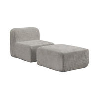 SESSEL DE-35117 mit Ottoman Grau - Grau, Textil (182.5/73/76.5cm) - ComfortXL