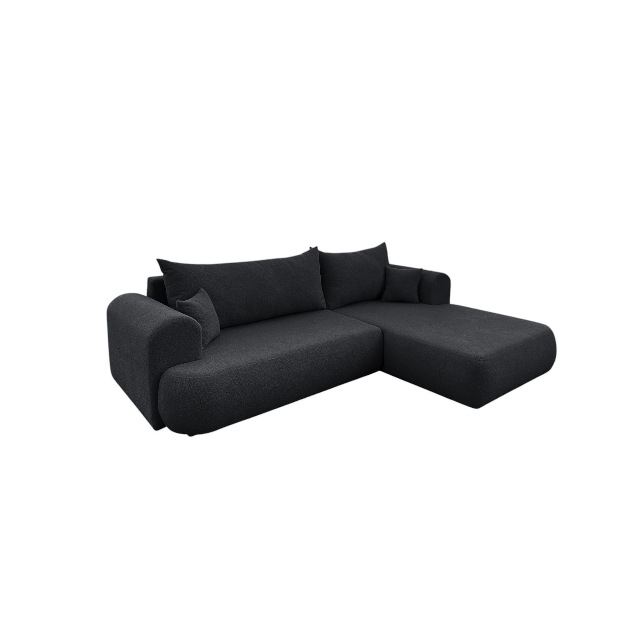 Fun Möbel Ecksofa Schwarz 260x173 cm