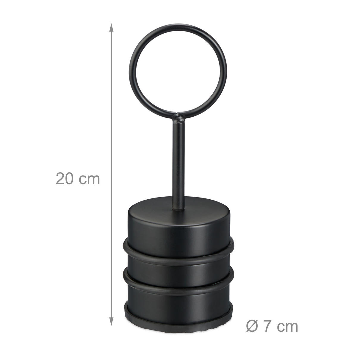 TÜRSTOPPER Schwarz mit Griff 20x7 cm - Schwarz, Kunststoff/Metall (7/7cm) - Relaxdays