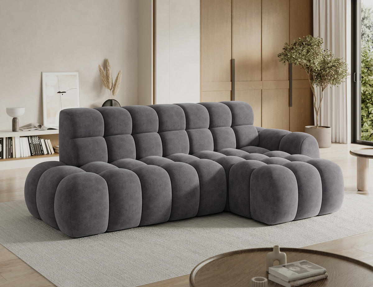 ECKSOFA Lorveno R - Grau (Aura 04) - Grau, Holzwerkstoff (283/165cm)