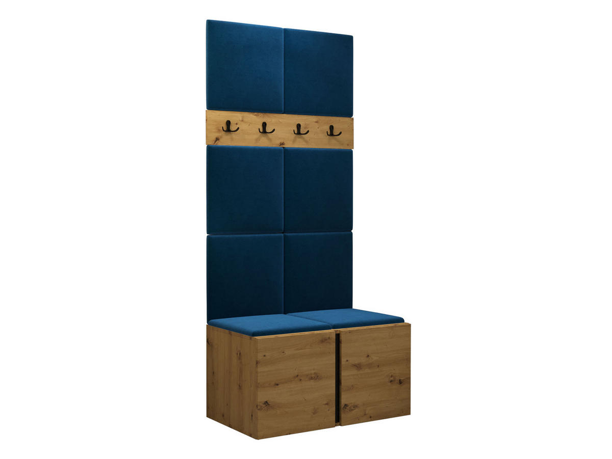 GARDEROBEN-SET Orion IV - Blau/Eiche Artisan, Holzwerkstoff/Kunststoff (84/186/46cm) - MIRJAN24