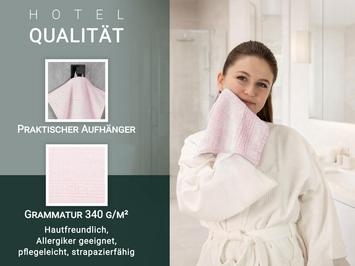 SEIFTÜCHER, 10er-Set, 30x30 cm, 70% Baumwolle, 30% Polyester, Rosa - Rosa, Textil (30/30cm) - Zollner