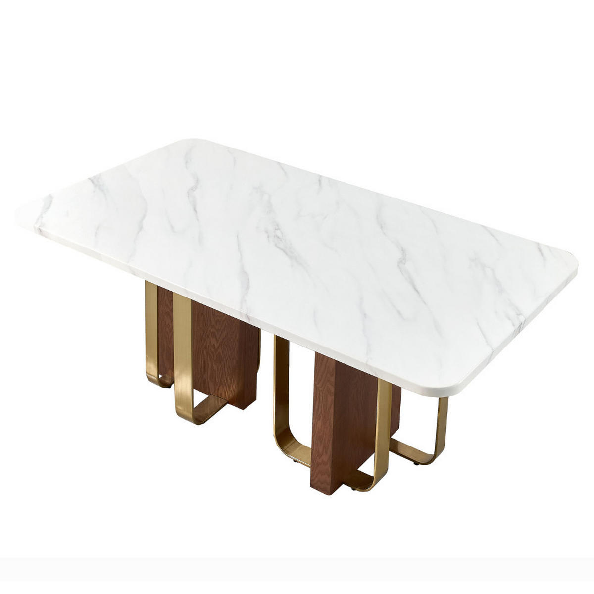ESSTISCH Tema in edler Marmoroptik 180cm - Weiß, Keramik (180/100/76cm) - alesvelt