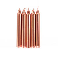 TISCHKERZEN Metall aus Paraffin 1,2/1,2/10 cm - Rosa, Paraffin (1.2/10/1.2cm) - Home Styling Collection