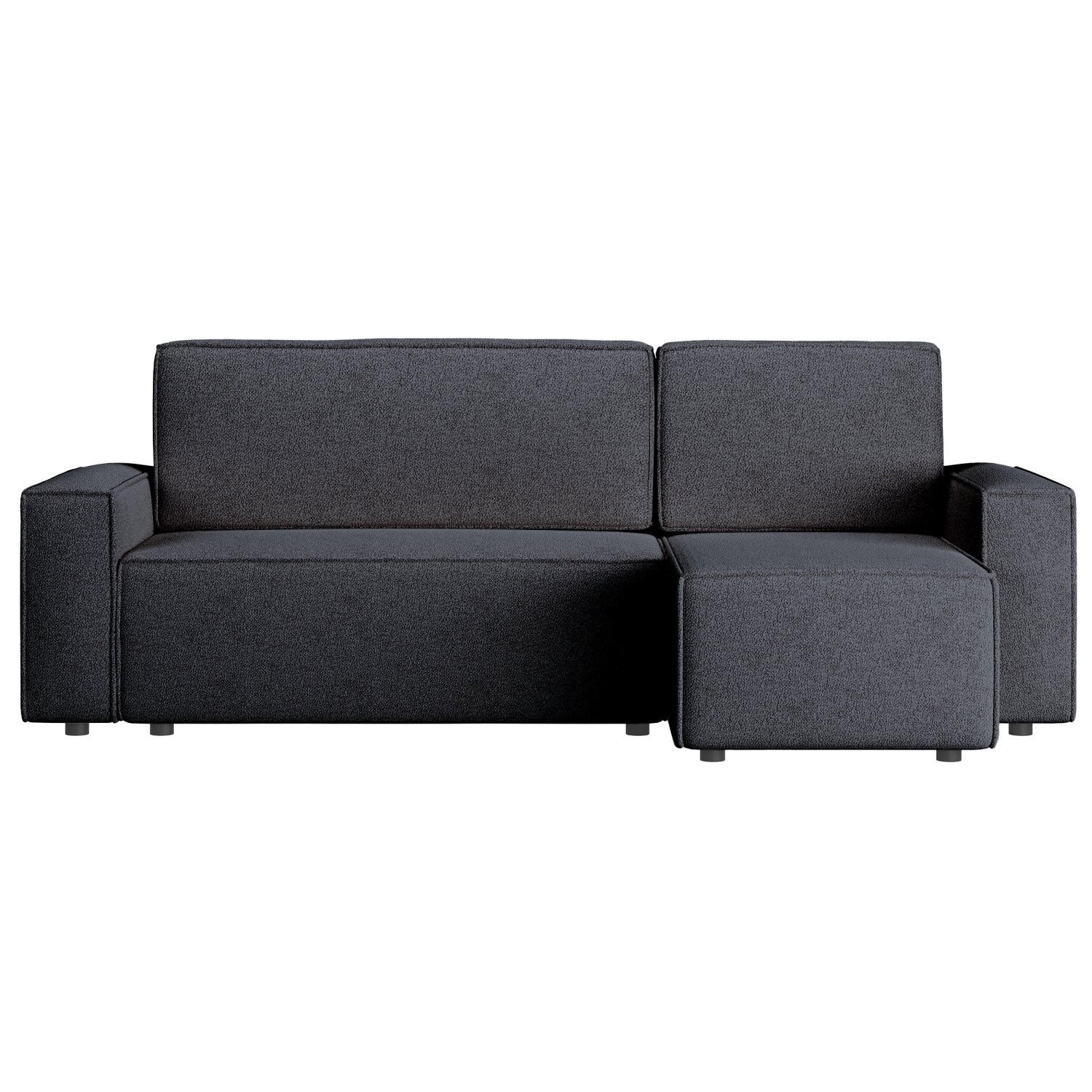 ECKSOFA Copertino Grau beidseitig montierbar - Schwarz/Grau, Kunststoff/Textil (244/145cm) - Selsey