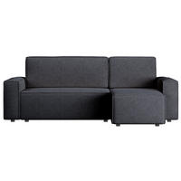 ECKSOFA Copertino Grau beidseitig montierbar - Schwarz/Grau, Kunststoff/Textil (244/145cm) - Selsey