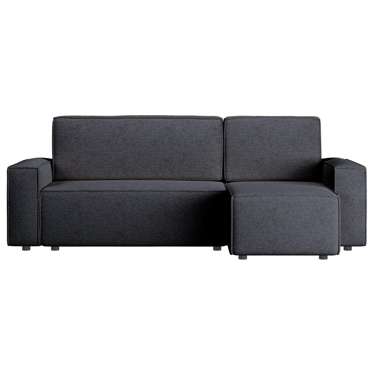 ECKSOFA Copertino Grau beidseitig montierbar - Schwarz/Grau, Kunststoff/Textil (244/145cm) - Selsey