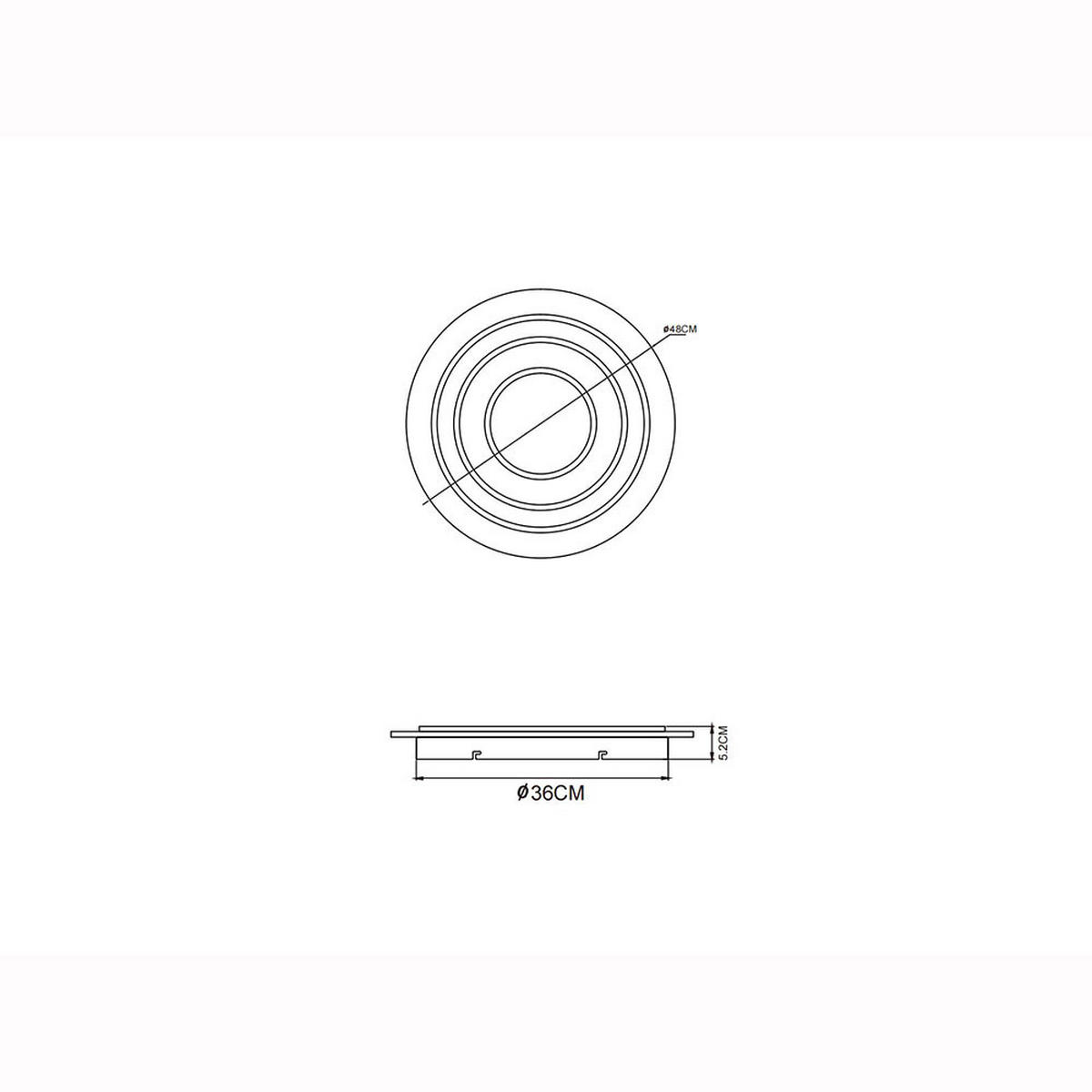 LED DECKENLEUCHTE Metall Champagner - Champagner, Metall (48/48/6.2cm) - Globo Lighting