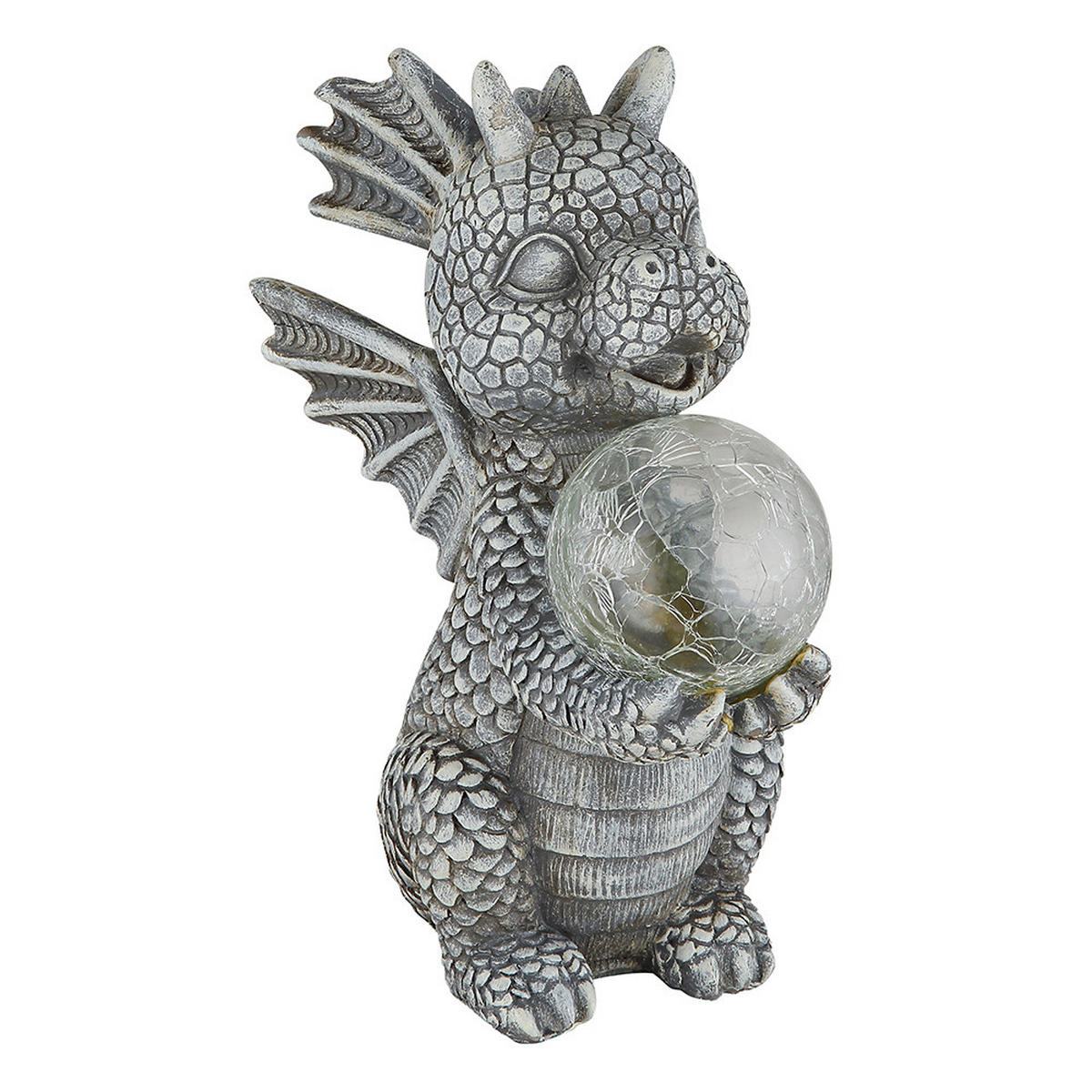 LED AUSSENLEUCHTE Drache Grau - Grau, Glas (19/13.5/27.5cm) - Globo Lighting