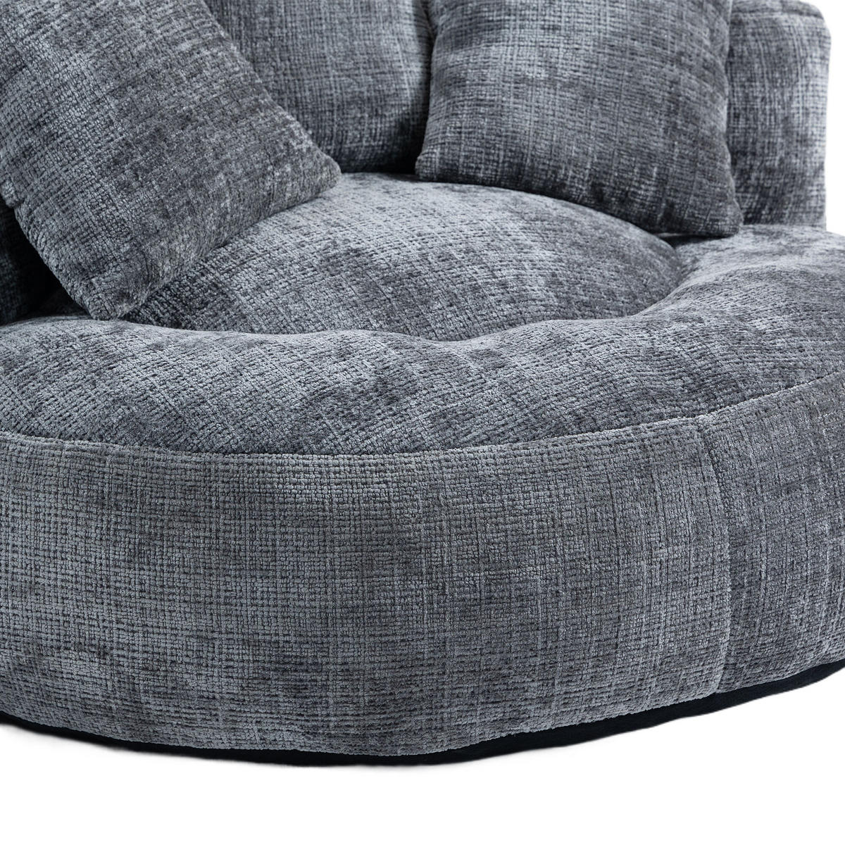 SITZSACK Chenille Grau - Dunkelgrau, Textil (108/52/108cm) - WISHDOR