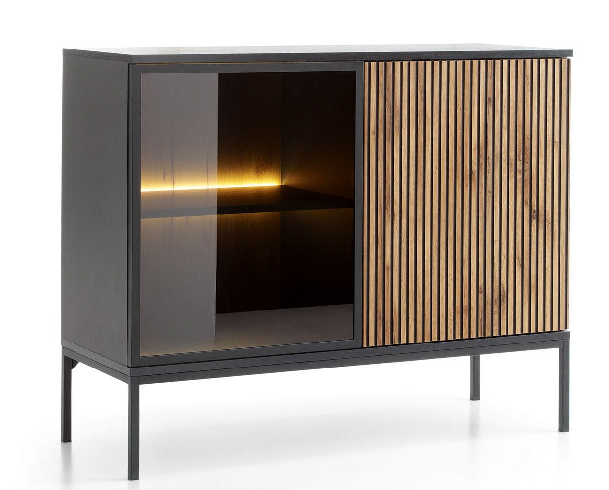 Feldmann-Wohnen Kommode Schwarz 104x83x39 cm