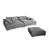 BIG SOFA-SET MIT TABLETT SCHWARZ MADELINE Grau Cord - Schwarz/Grau, Kunststoff/Textil (290/85/170cm) - KAWOLA