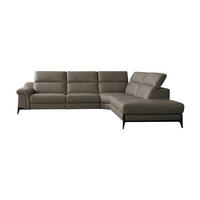 ECKSOFA Texas Echtleder Greige - Greige, Leder/Metall (238/274cm)