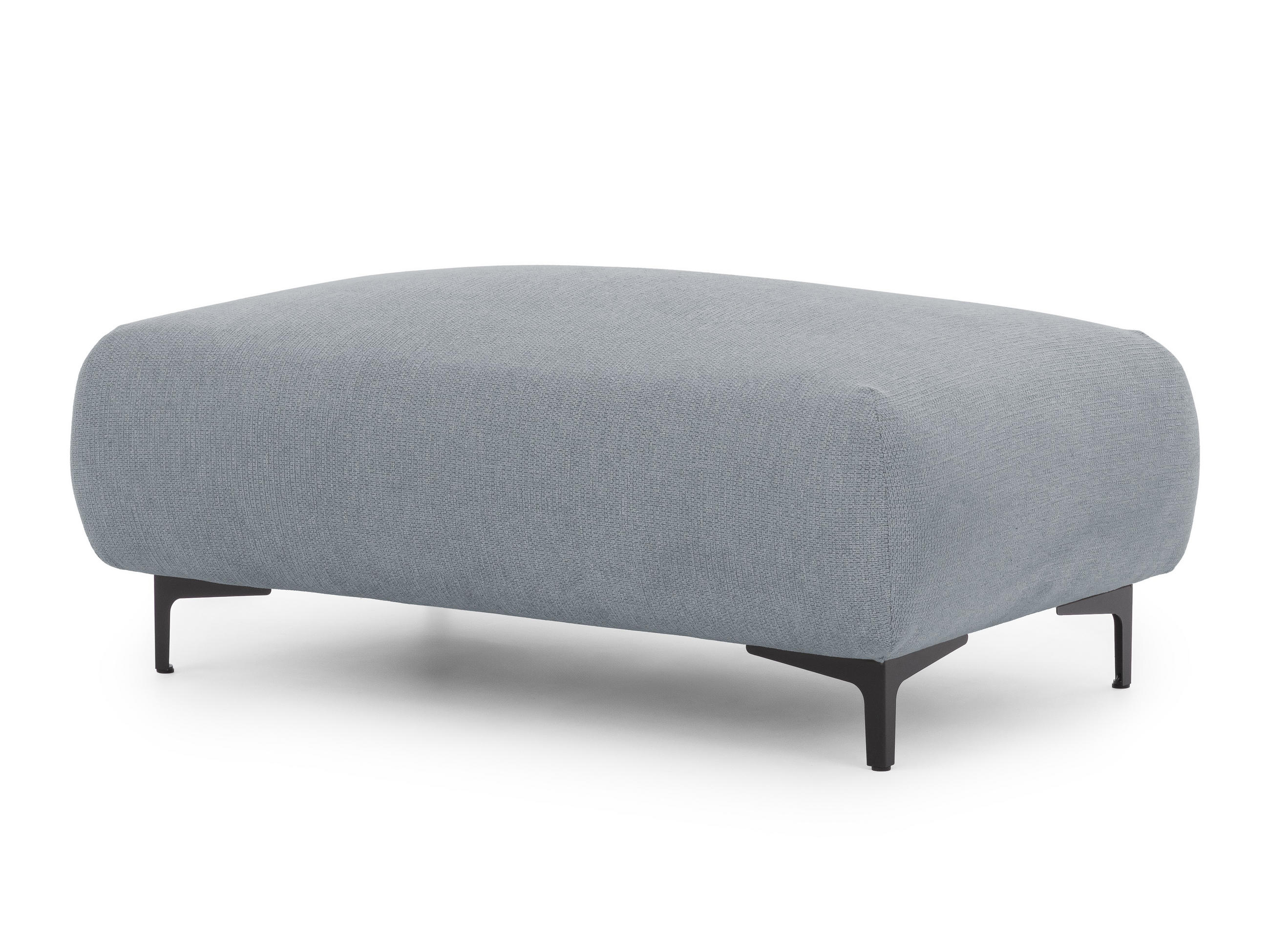 POLSTERHOCKER Cardea in Bubble-Optik aus weichem Grau Strukturstoff mit hohem Sitzkomfort - Schwarz/Grau, Holz/Textil (110/46/65cm) - S-Style Möbel