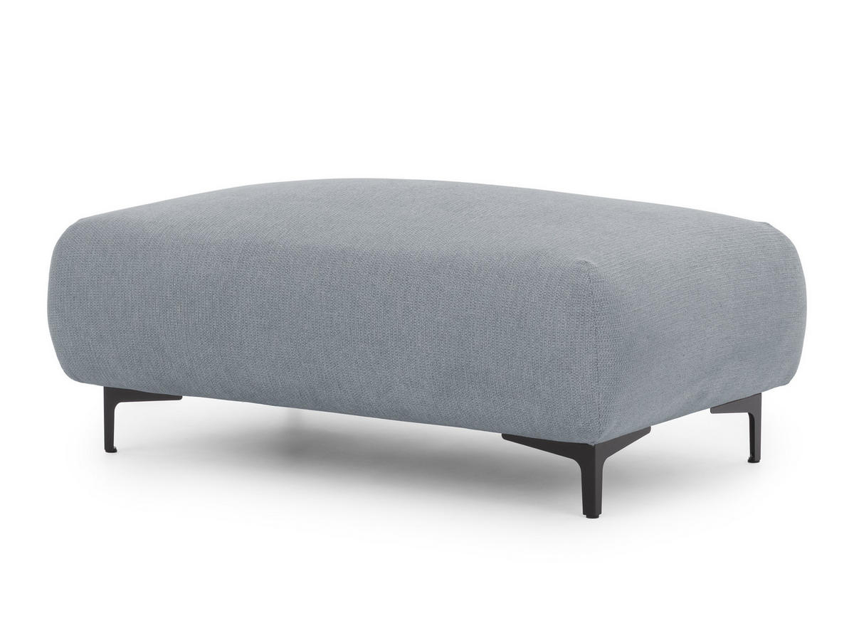 POLSTERHOCKER Cardea in Bubble-Optik aus weichem Grau Strukturstoff mit hohem Sitzkomfort - Schwarz/Grau, Holz/Textil (110/46/65cm) - S-Style Möbel