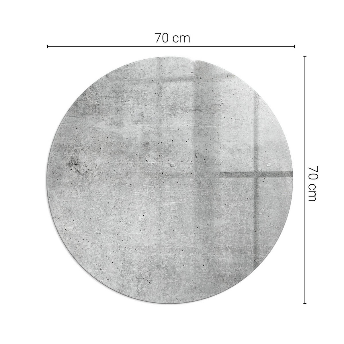 GLASPLATTE für Kamin Ø 70 cm Grau - Grau, Glas (70/70/0.4cm) - ArtPrintCave