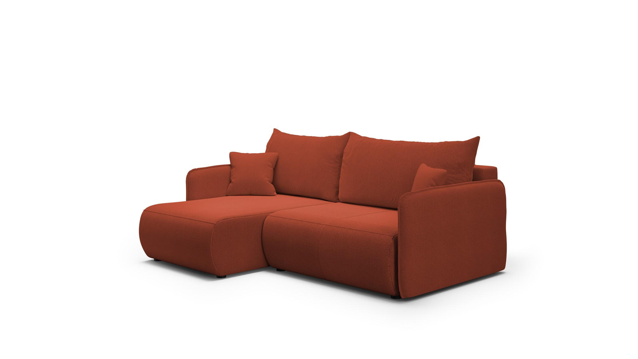 ECKSOFA Calgary - Rotbraun, Holzwerkstoff/Textil (207/148cm) - Fun Möbel