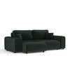 ECKSOFA Zanzibar Creme Samtstoff - Schwarz/Grün, Holz/Holzwerkstoff (237/144cm) - Maison de Reve