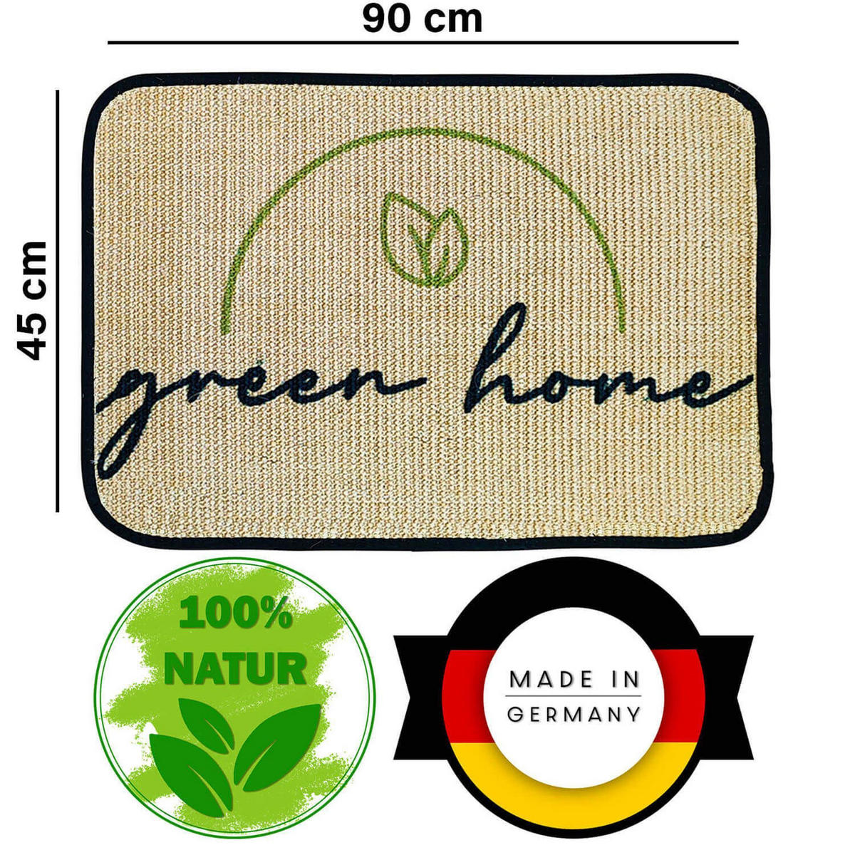 FUSSMATTE ECO-SISAL - Hellgrün, Textil (45/90cm) - WohnDirect