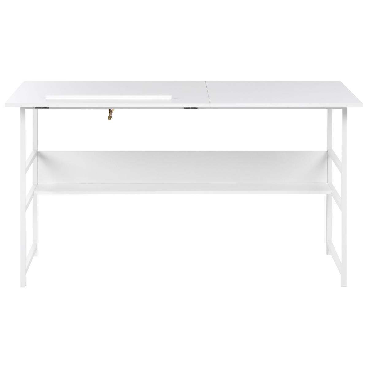 RITBORD med lutbar bordsskiva vitt 140/60 cm Oran - Vit, Träbaserade material (60/140/76cm) - Beliani