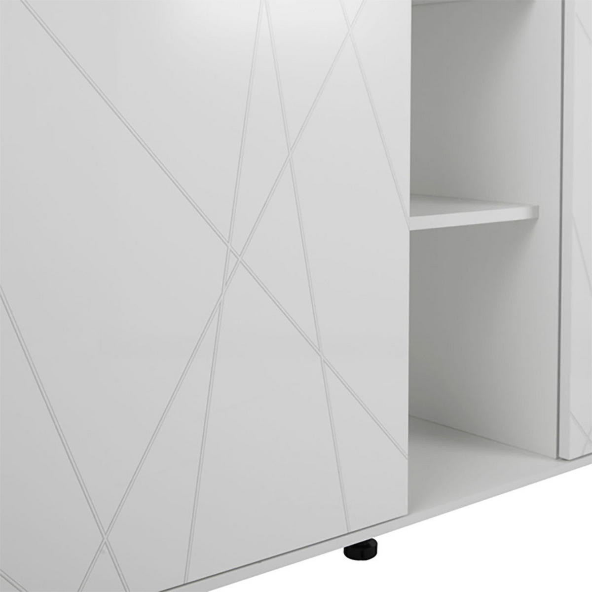 VITRINENSCHRANK weiß - Weiß, Holzwerkstoff (129/168/42cm) - ebuy24