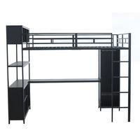 HOCHBETT Eisen Spanplatte 140/200 cm Schwarz - Schwarz, Holz/Metall - Raumix