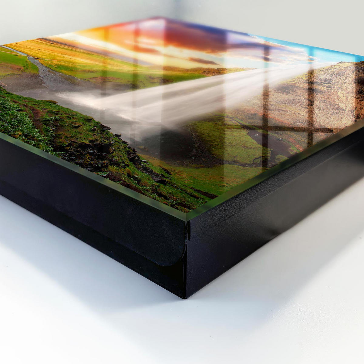 SCHLÜSSELBOX Schwarz 30x30 cm- Türöffnung nach rechts - Eine atemberaubende Landschaft - Grün, Metall (30/30/5cm) - TULUP