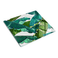 GLASPLATTE 60x52 cm Bananenblätter - Grün, Glas (60/0.4/52cm) - TULUP