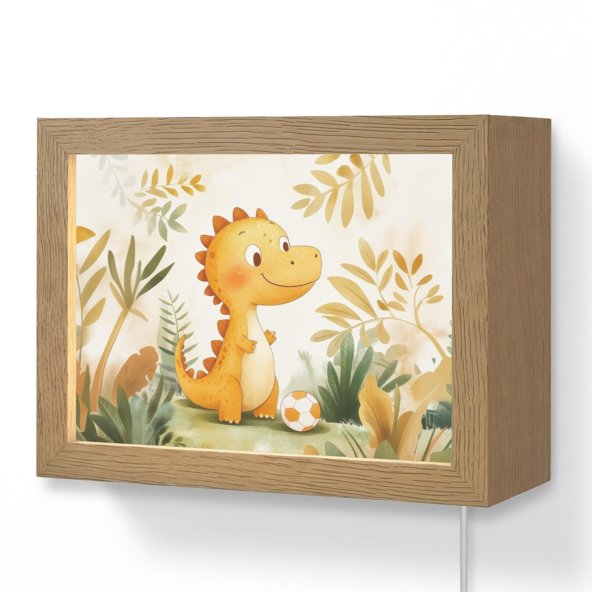 OnlyWow NÁSTĚNNÁ LAMPA Dino - Fotbal - Orange 20x15 cm