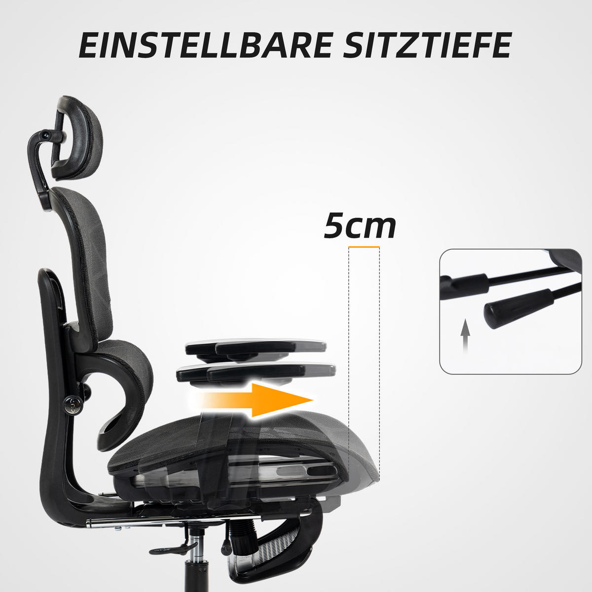 BÜROSTUHL Schreibtischstuhl mit Armlehne, Kopfstütze, Lendenwirbelstütze - Schwarz, Textil (64/122/66cm) - HOMCOM